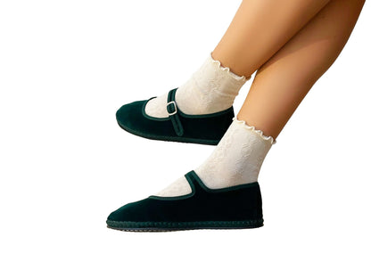 Socks le frufru - Cream white with embroidery