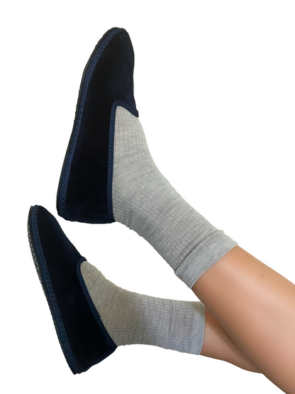 Socks le frufru - Light grey ribbed